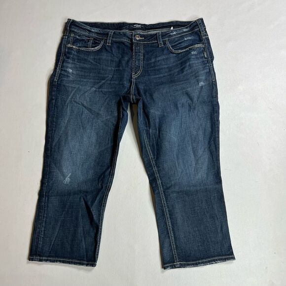 Silver Jeans Indigo Elyse Capris - Picture 1 of 6